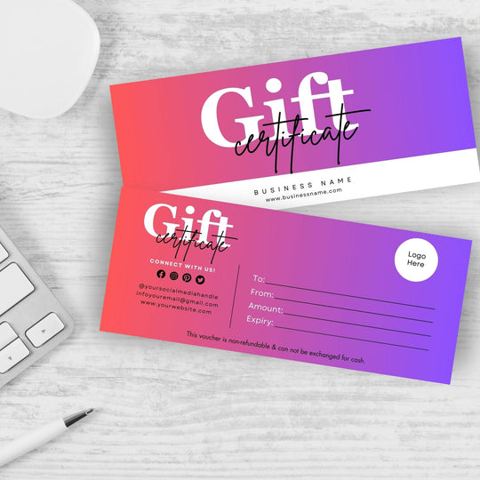 Customizable Gift Certificate for business owners - KY designX