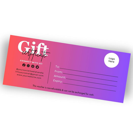 Customizable Gift Certificate for business owners - KY designX