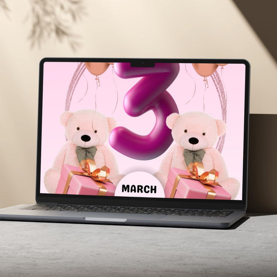 Customizable pink teddy bear invitation - KY designX
