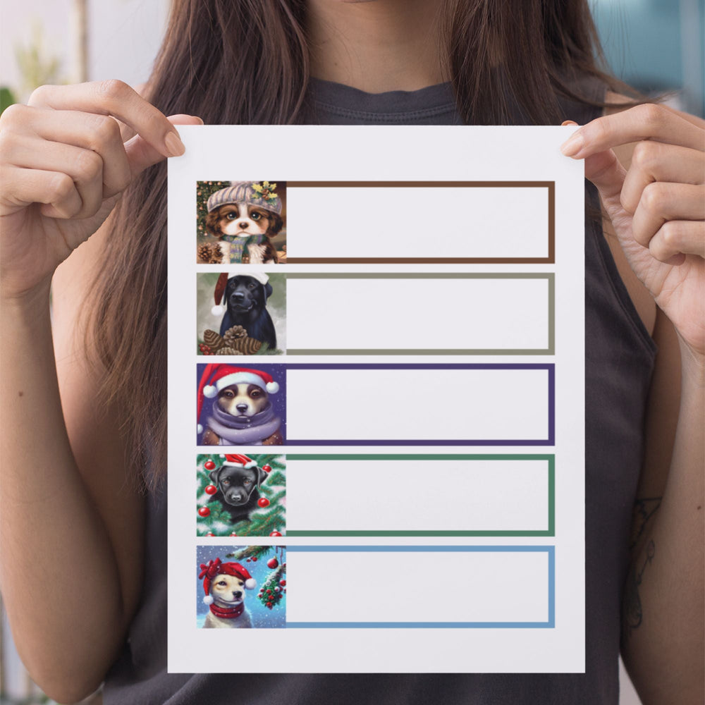 Cute Dogs Christmas Printable labels - KY designX