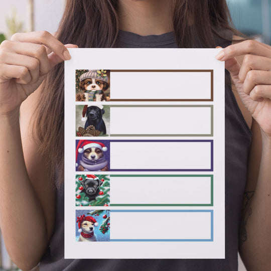 Cute Dogs Christmas Printable labels - KY designX
