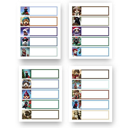 Cute Dogs Christmas Printable labels - KY designX