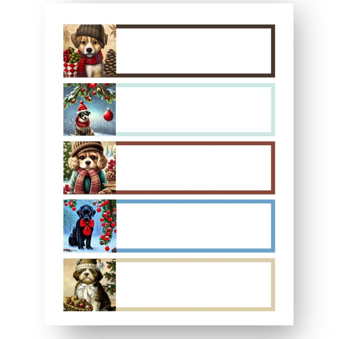Cute Dogs Christmas Printable labels - KY designX