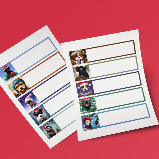 Cute Dogs Christmas Printable labels - KY designX