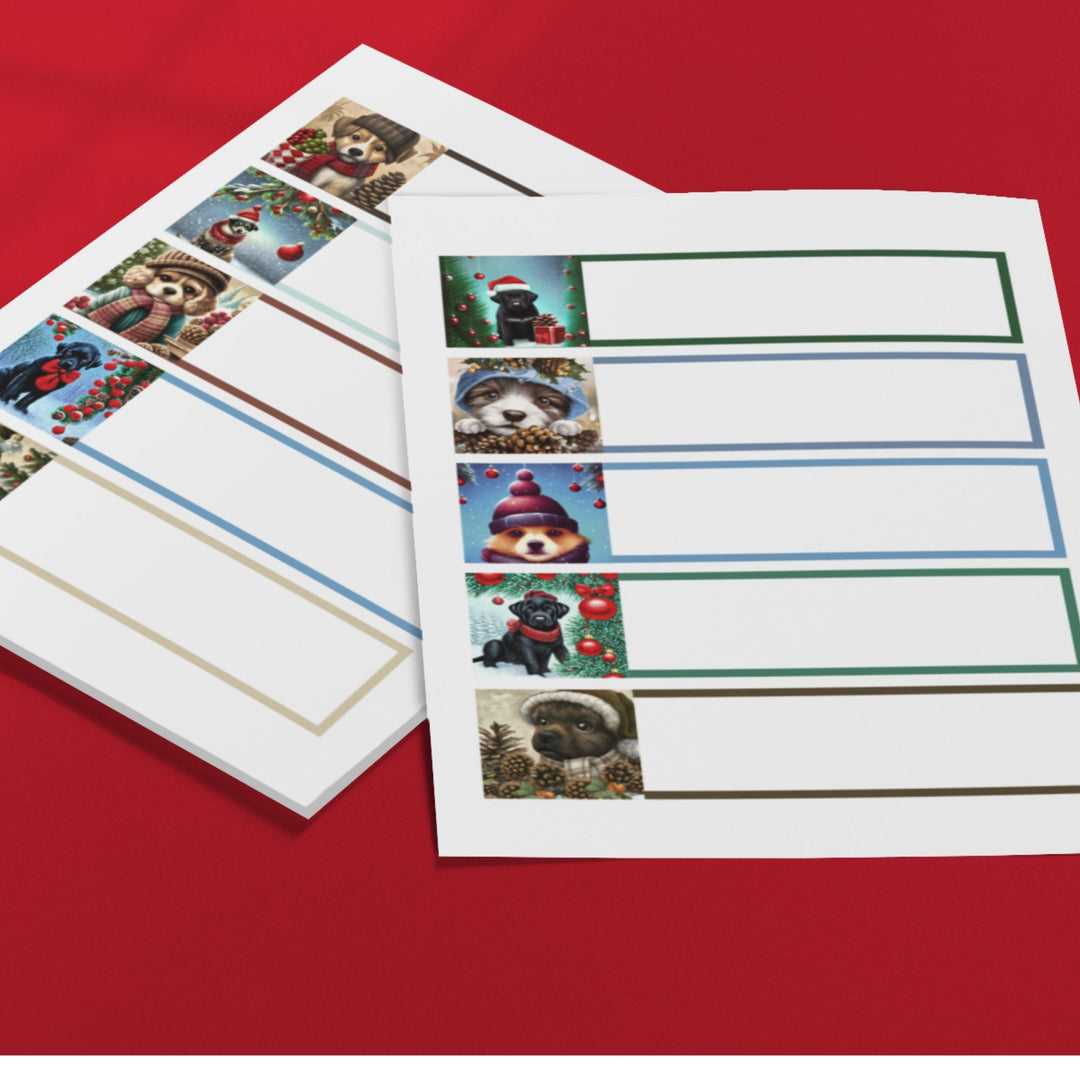 Cute Dogs Christmas Printable labels - KY designX