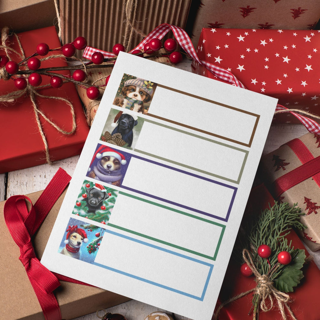 Cute Dogs Christmas Printable labels - KY designX