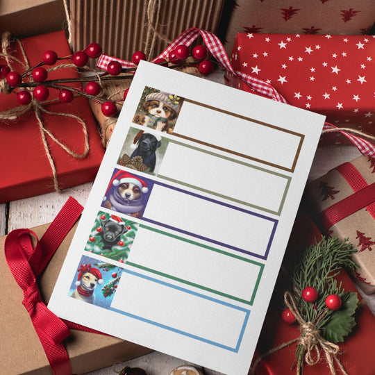Cute Dogs Christmas Printable labels - KY designX