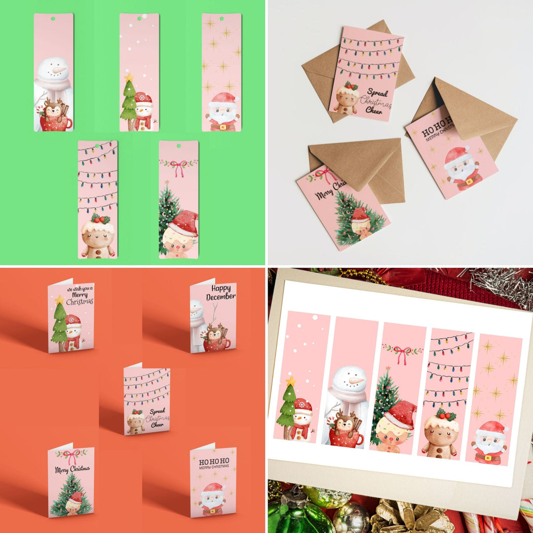 Cute Printable Christmas cards and Bookmarks - KY designX