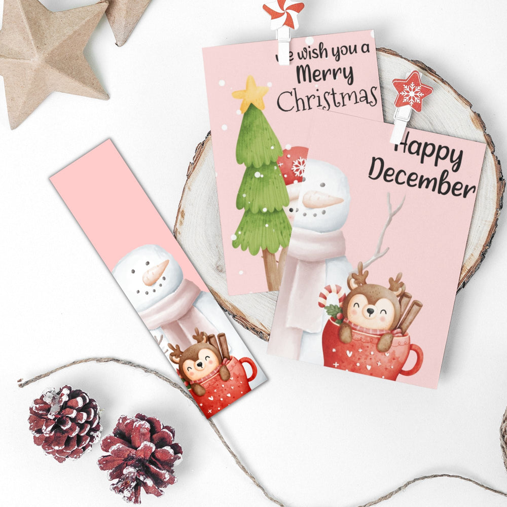 Cute Printable Christmas cards and Bookmarks - KY designX