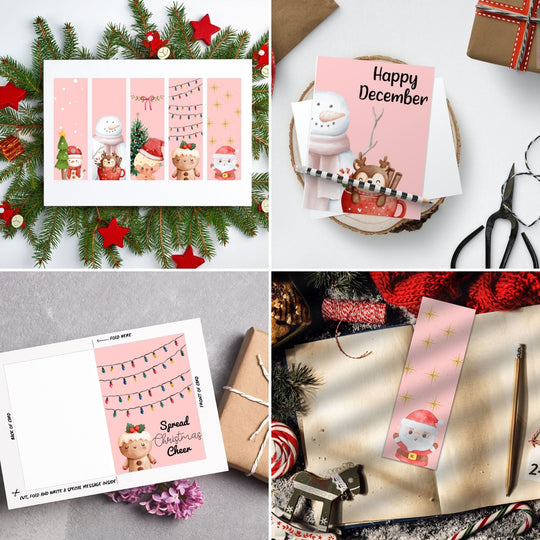 Cute Printable Christmas cards and Bookmarks - KY designX
