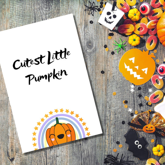 CUTEST little pumpkin rainbow printable wall art - KY designX