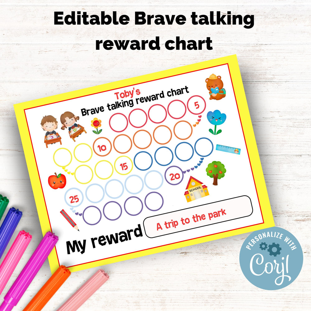 Editable Brave Talking Reward Chart - KY designX