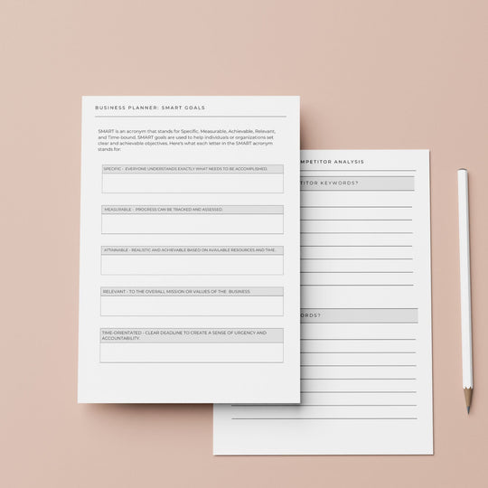 Editable Business Planner - KY designX