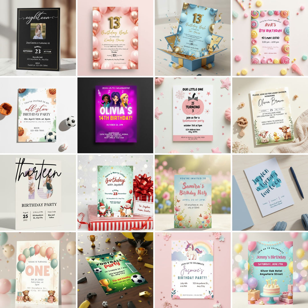 Editable Canva Party Invitations - KY designX