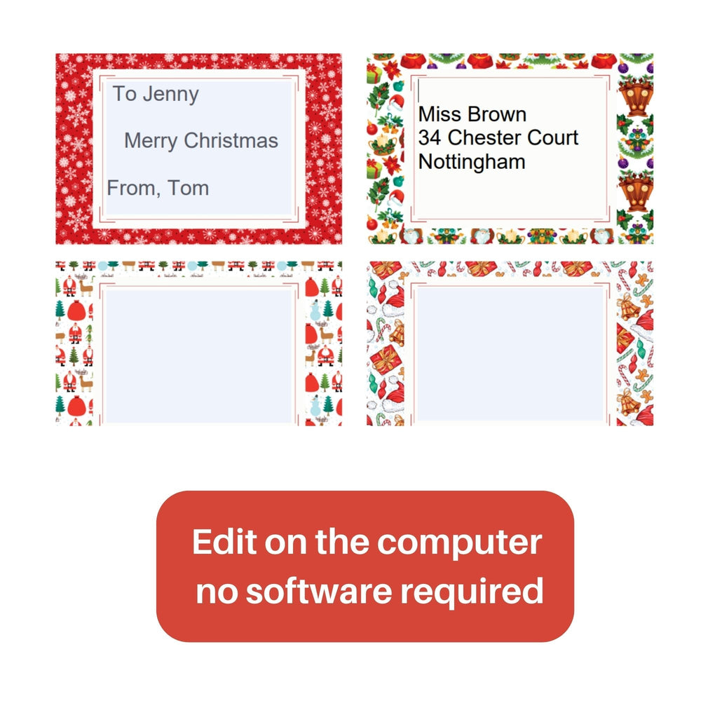 Editable Christmas Printable labels - KY designX