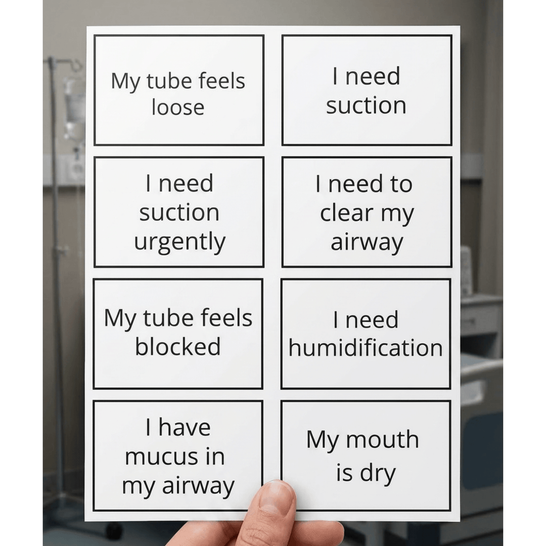 Editable Communication Cards for Tracheostomy Patients - KY designX