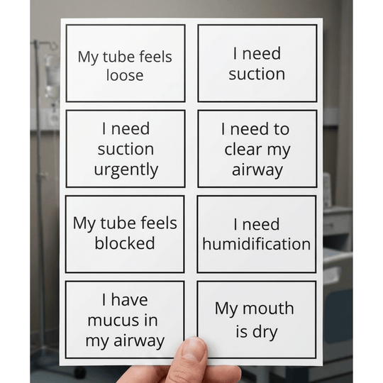 Editable Communication Cards for Tracheostomy Patients - KY designX