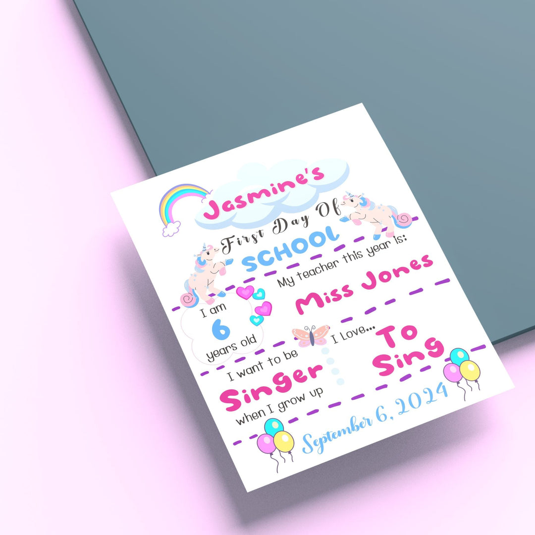 Editable First Day of School Sign Template - KY designX