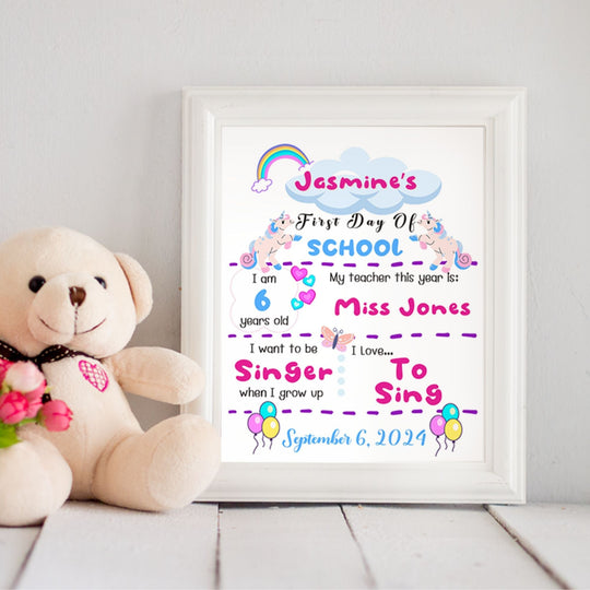 Editable First Day of School Sign Template - KY designX