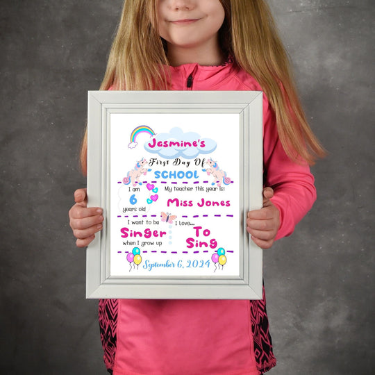 Editable First Day of School Sign Template - KY designX