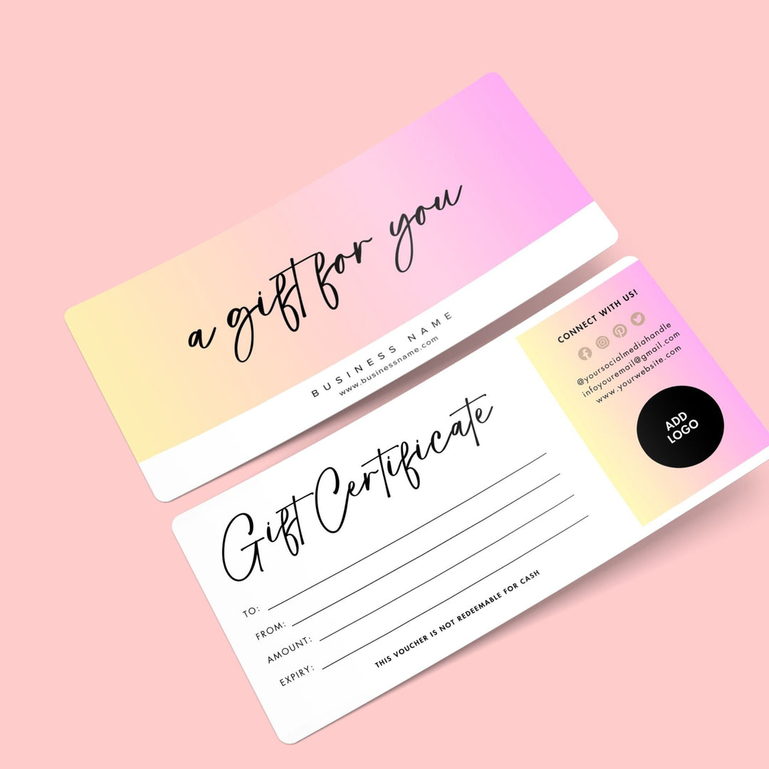 Editable Gift Certificate for Small Business - KY designX