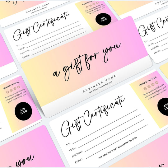 Editable Gift Certificate for Small Business - KY designX