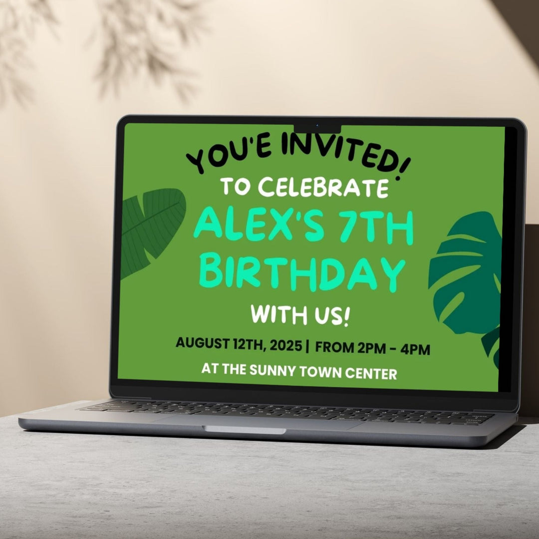 Editable Monkey Birthday Party Invitation - KY designX
