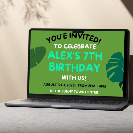 Editable Monkey Birthday Party Invitation - KY designX