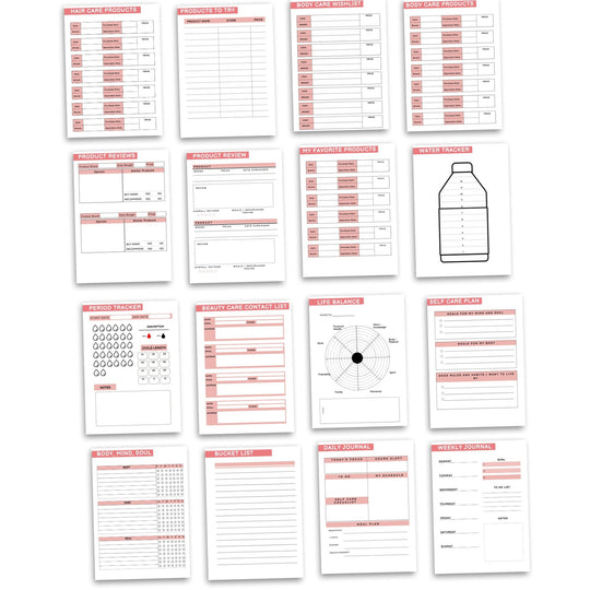 Editable Self - Care Planner Canva Templates with PLR & MRR - KY designX