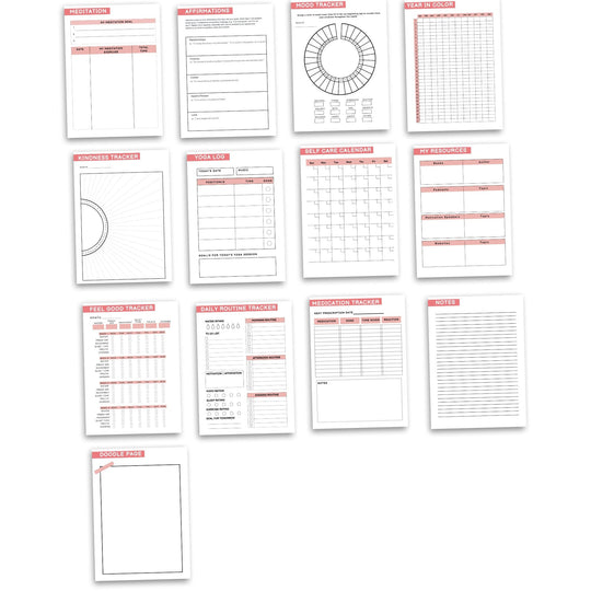 Editable Self - Care Planner Canva Templates with PLR & MRR - KY designX