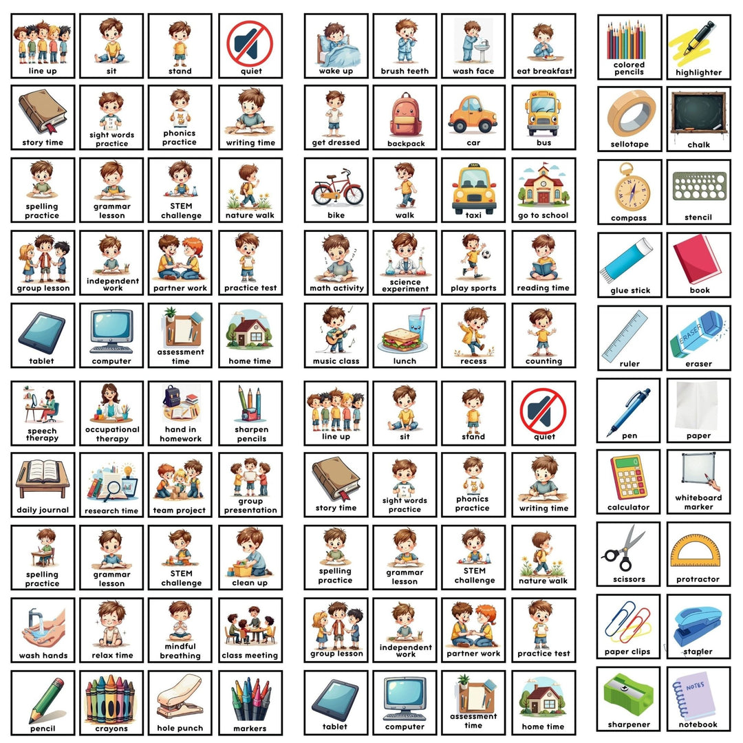 Editable Visual Task Cards for Boys - KY designX