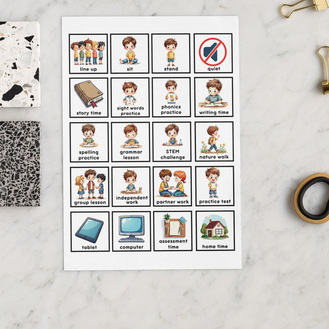Editable Visual Task Cards for Boys - KY designX