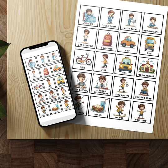 Editable Visual Task Cards for Boys - KY designX