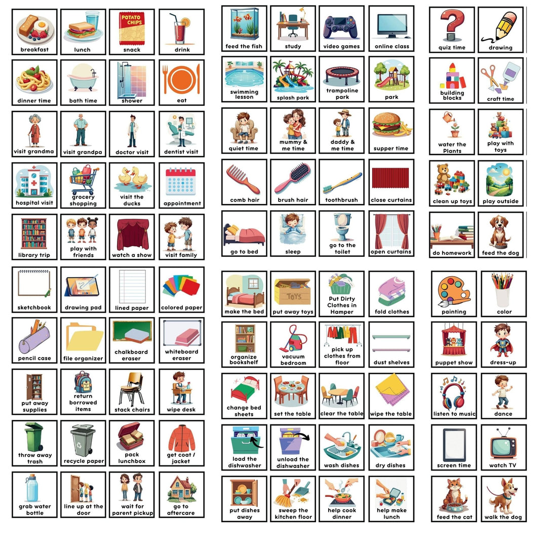 Editable Visual Task Cards for Boys - KY designX