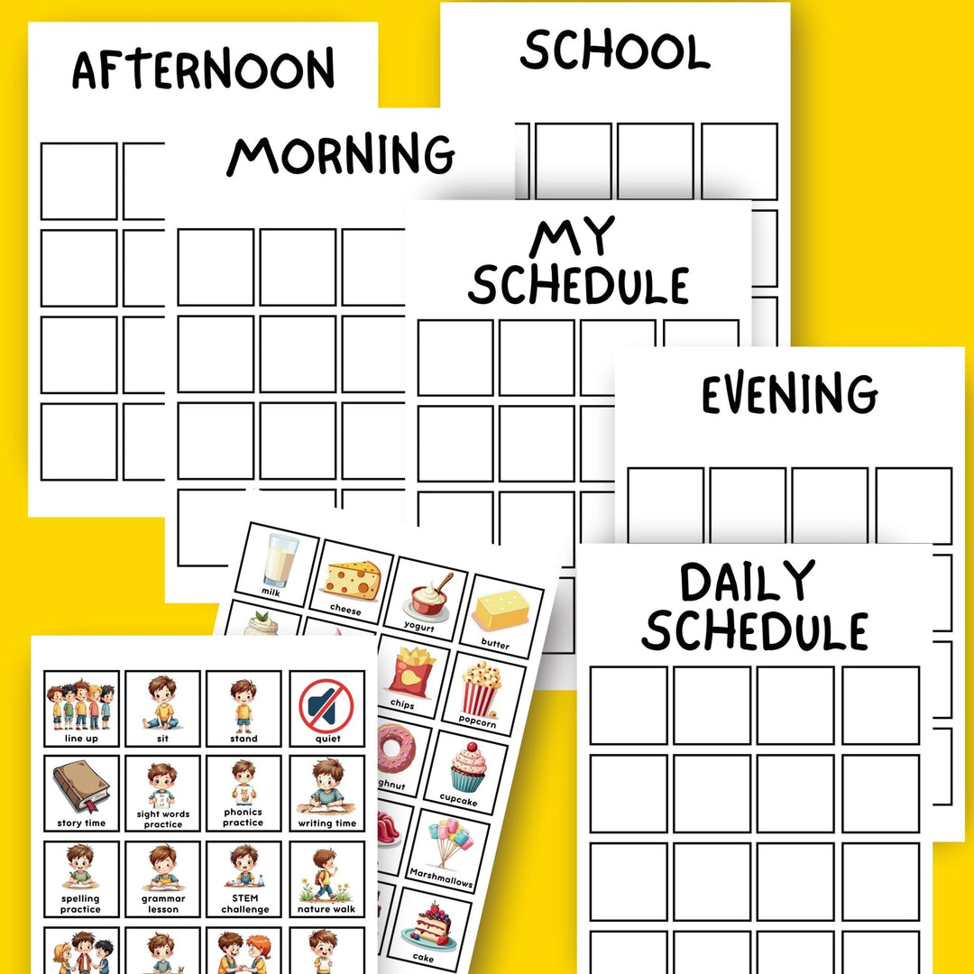 Editable Visual Task Cards for Boys - KY designX