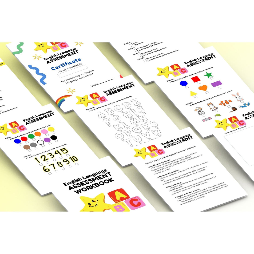 ESL Workbook English Language Assessment Tool for young children - KY designX