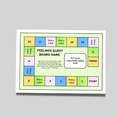 Feelings Printable Board Game for Kids - KY designX