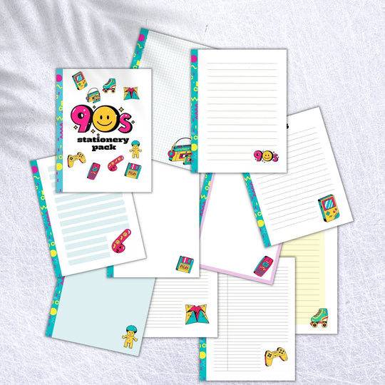 Free 90s nostalgia printable stationery - KY designX