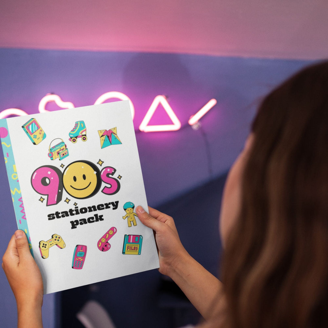 Free 90s nostalgia printable stationery - KY designX