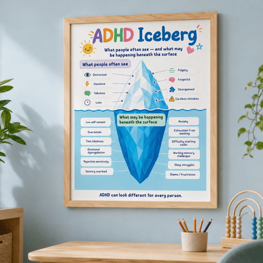 Free ADHD Iceberg Poster Printable - KY designX