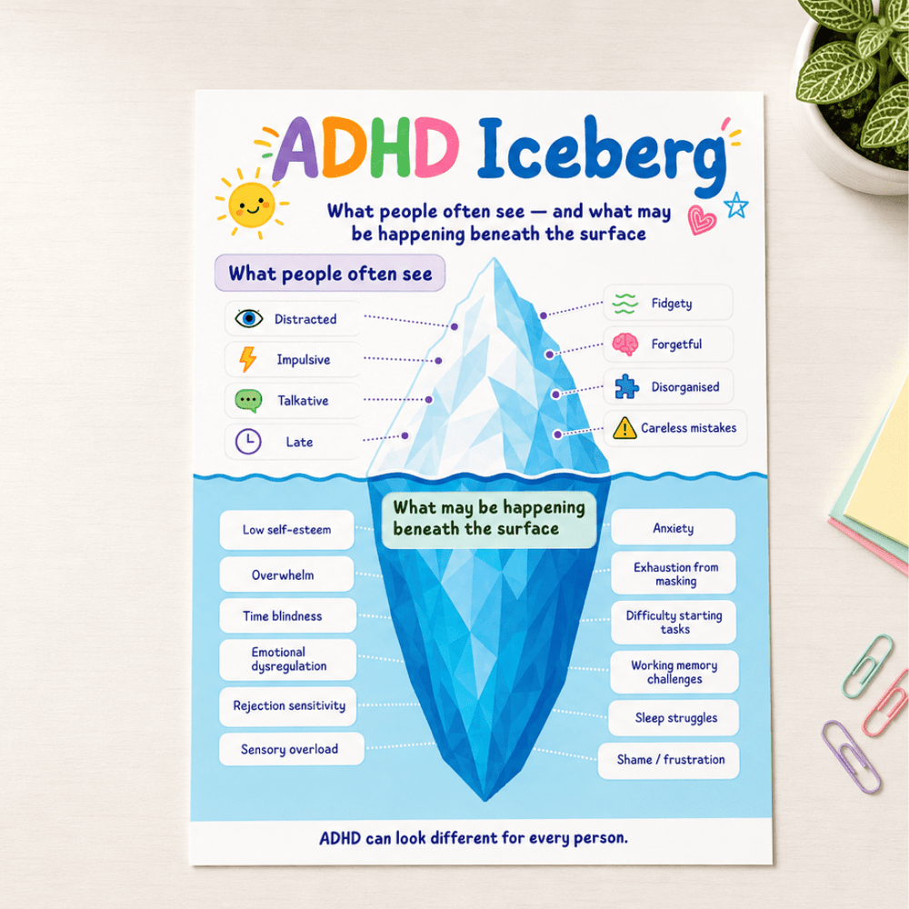 Free ADHD Iceberg Poster Printable - KY designX