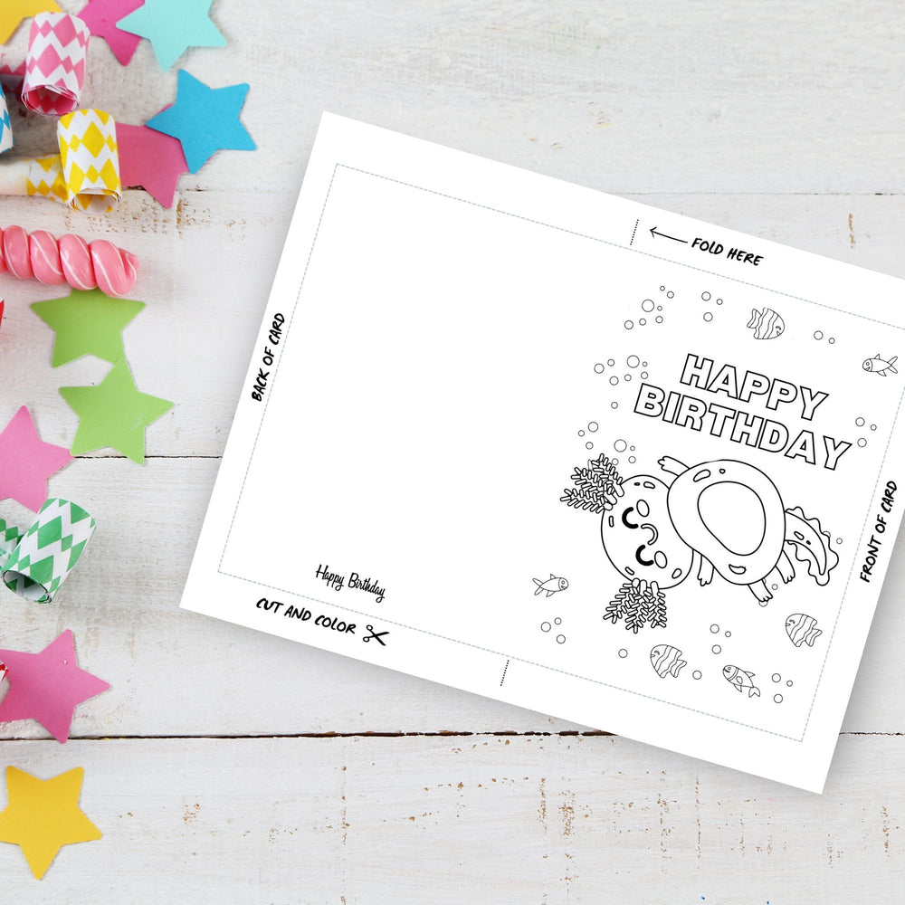 FREE Axolotl Color in Birthday Card - KY designX