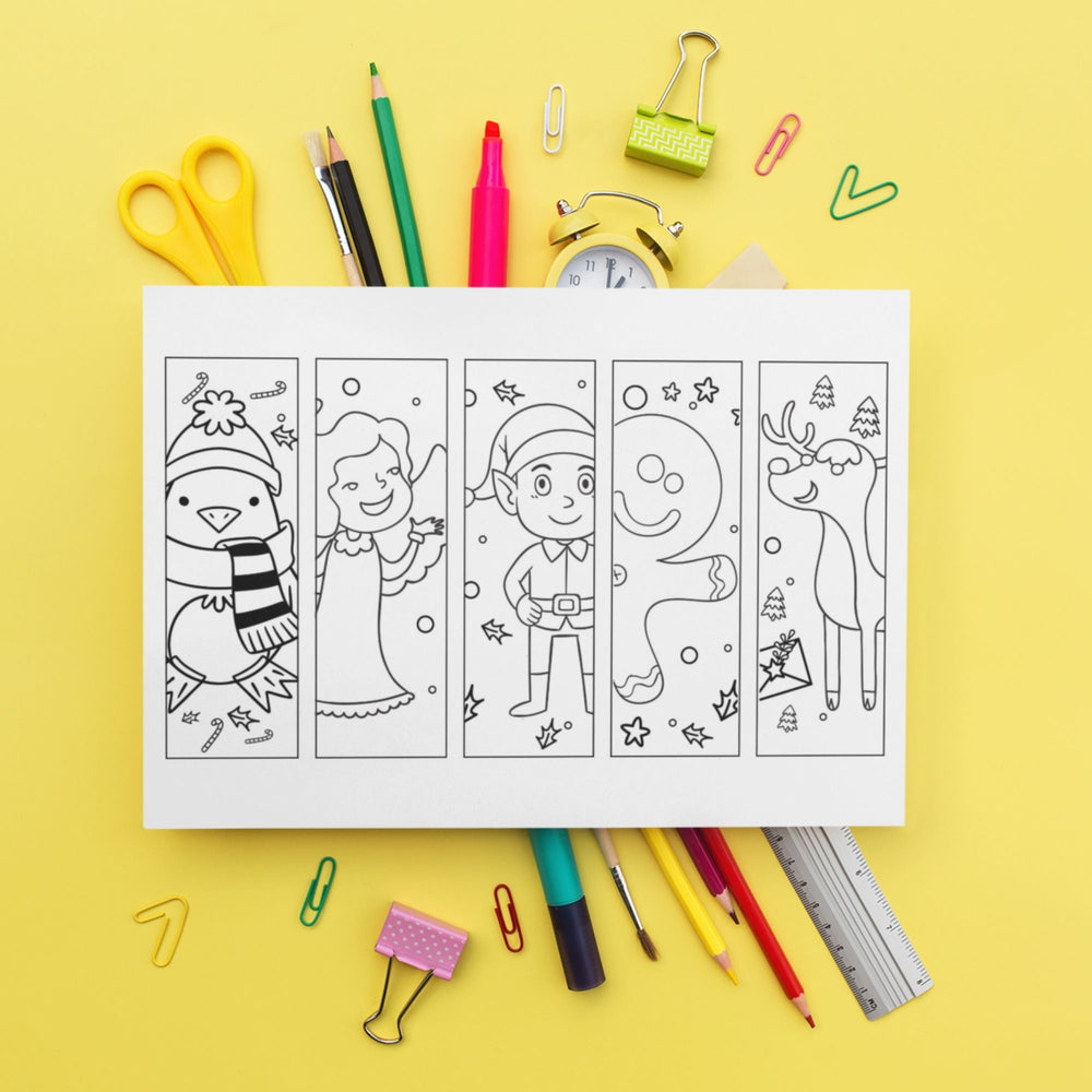 Free Coloring Christmas Printable Bookmarks - KY designX