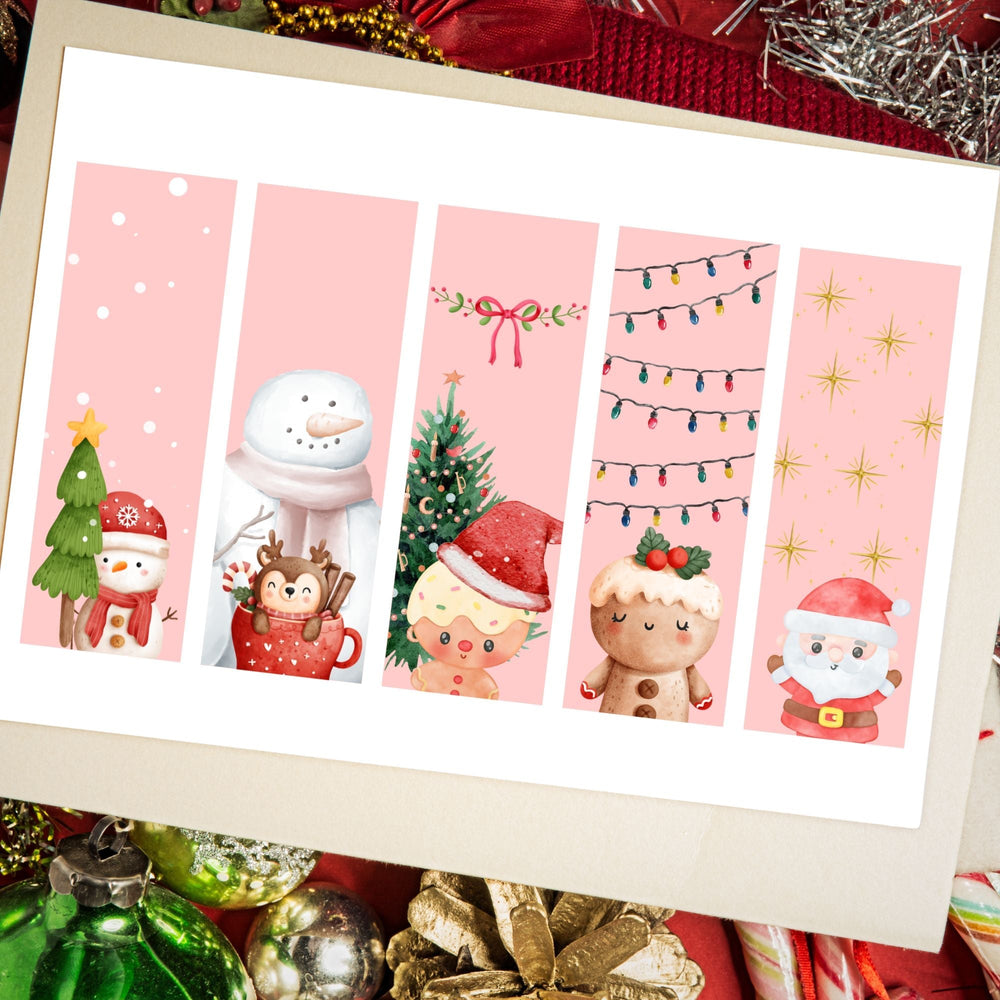 Free Cute Printable Christmas Bookmarks - KY designX