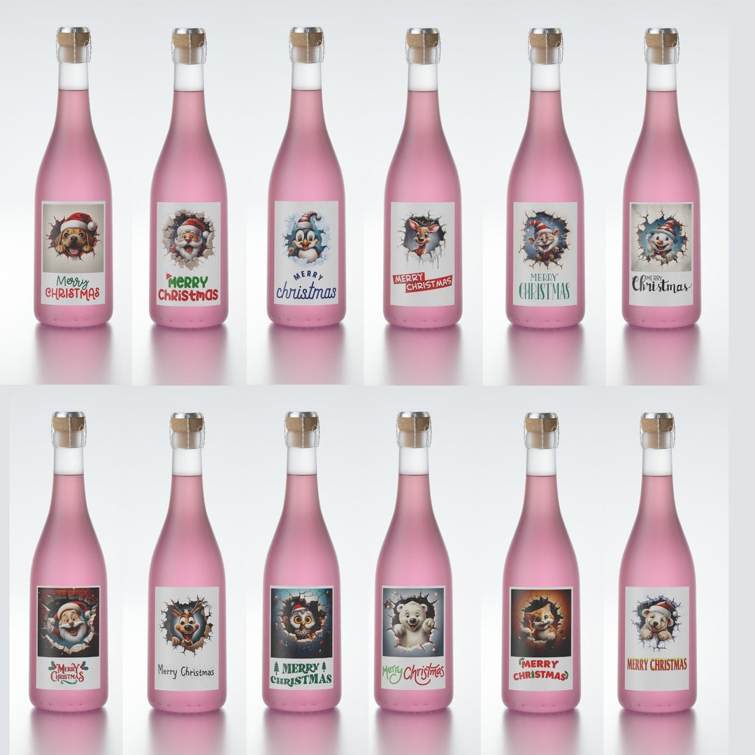 Free Cute Printable Christmas Wine Labels - KY designX