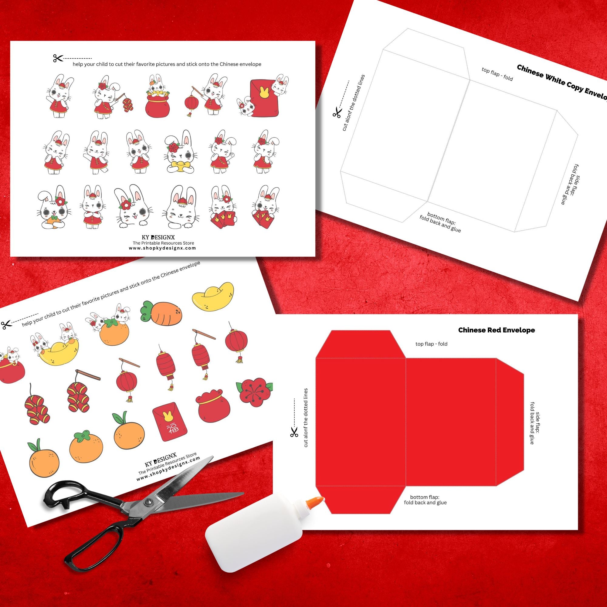 free diy printable chinese new year envelope - ky designx