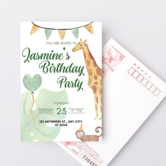 Free Editable Giraffe Birthday Party Invitation Template - KY designX