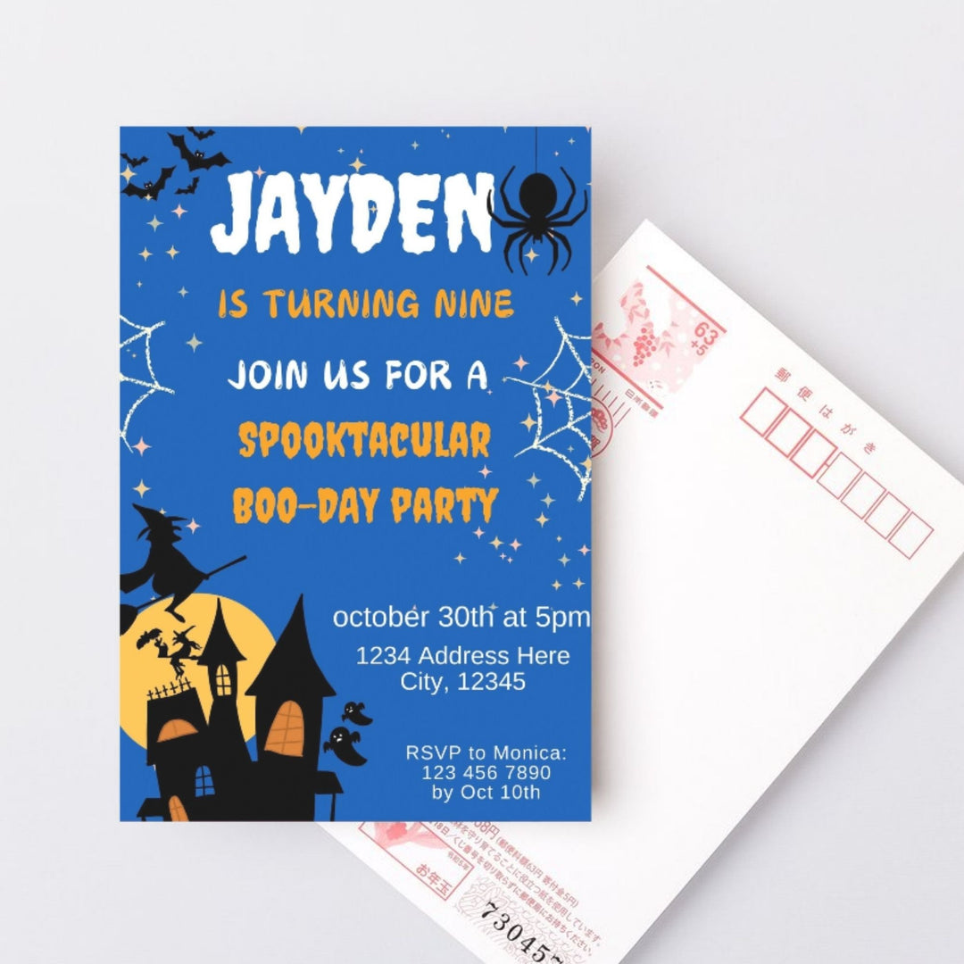 Free Editable Halloween Birthday Party invitation - KY designX