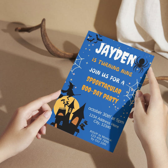 Free Editable Halloween Birthday Party invitation - KY designX