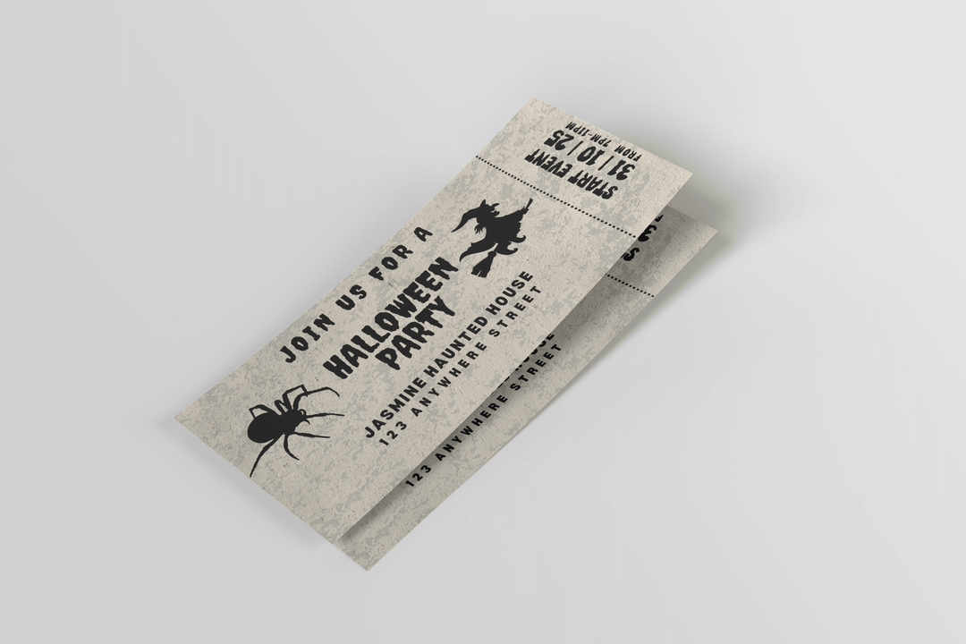 Free Editable Halloween Party Night Admission Ticket - KY designX